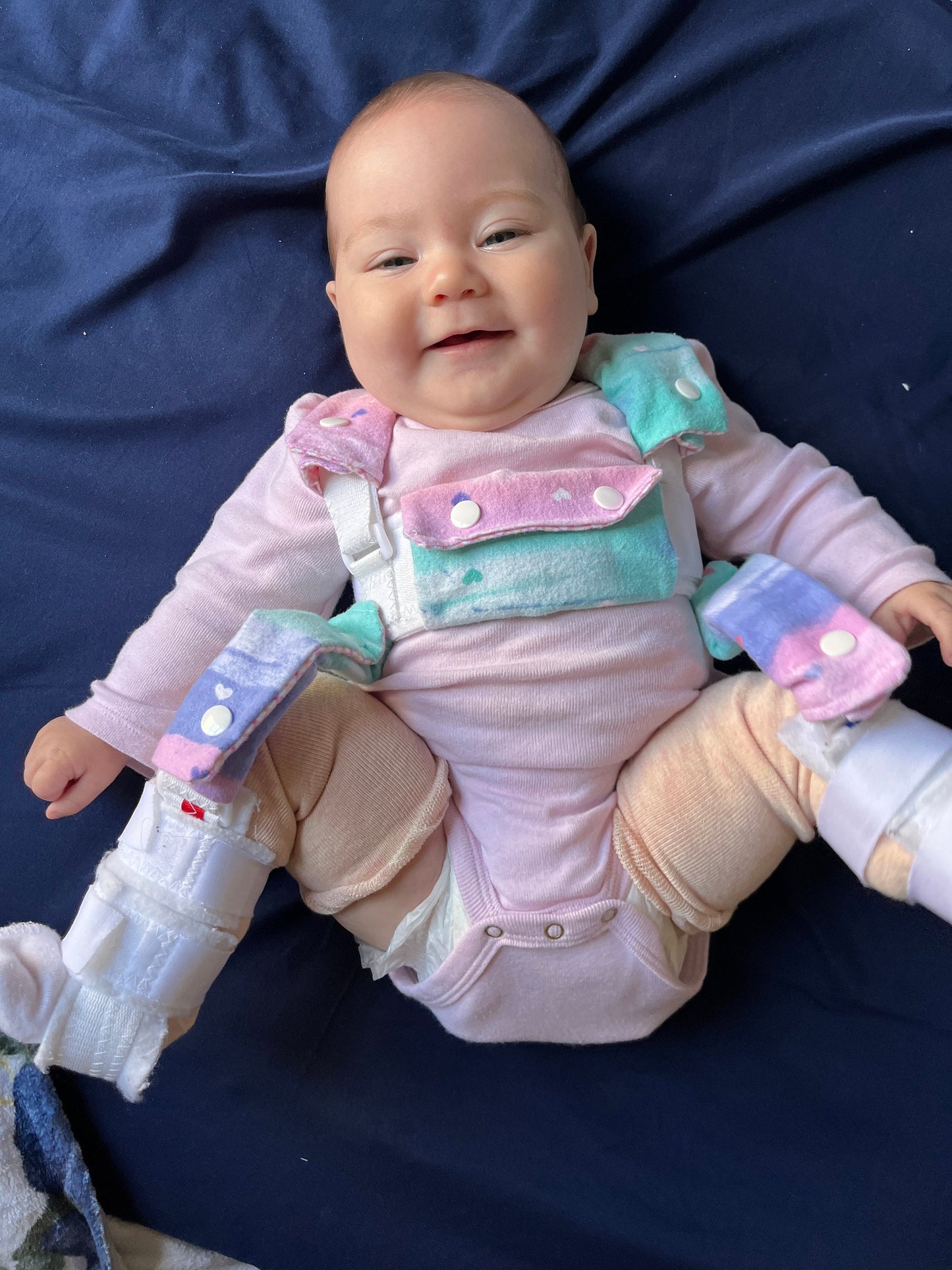 Red & Blue Flowers Pavlik Harness Covers