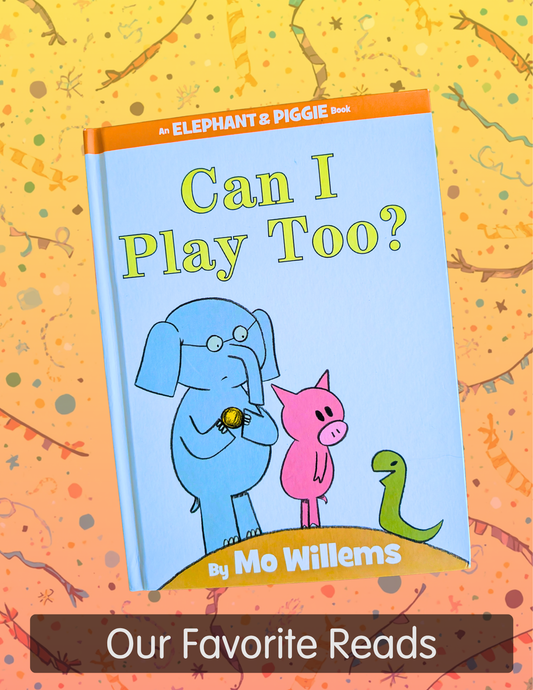 Image of Gerald and Piggy on the cover of 'Can I Play Too?'