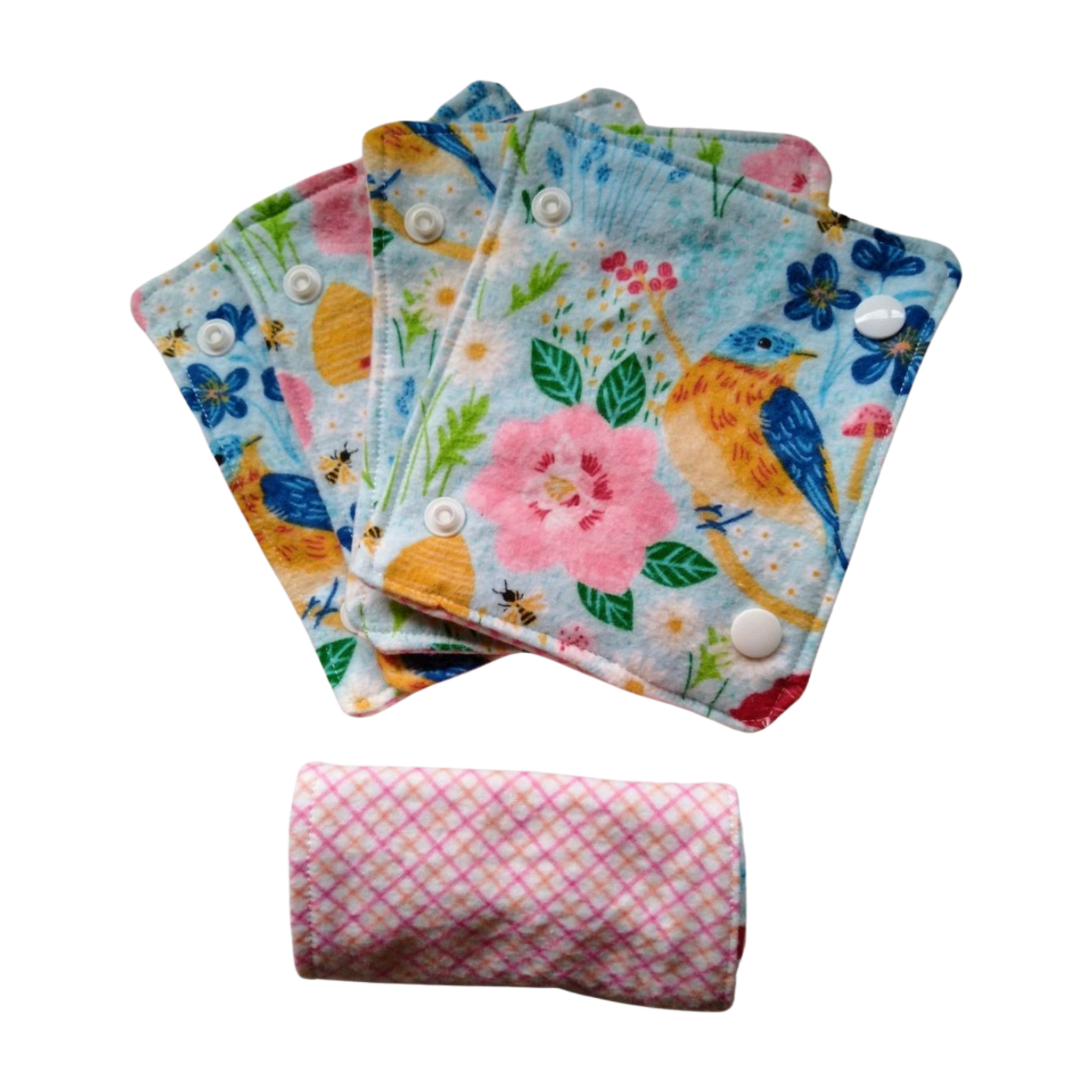 Blue & Pink Flowers and Pollinators Pavlik Harness Covers