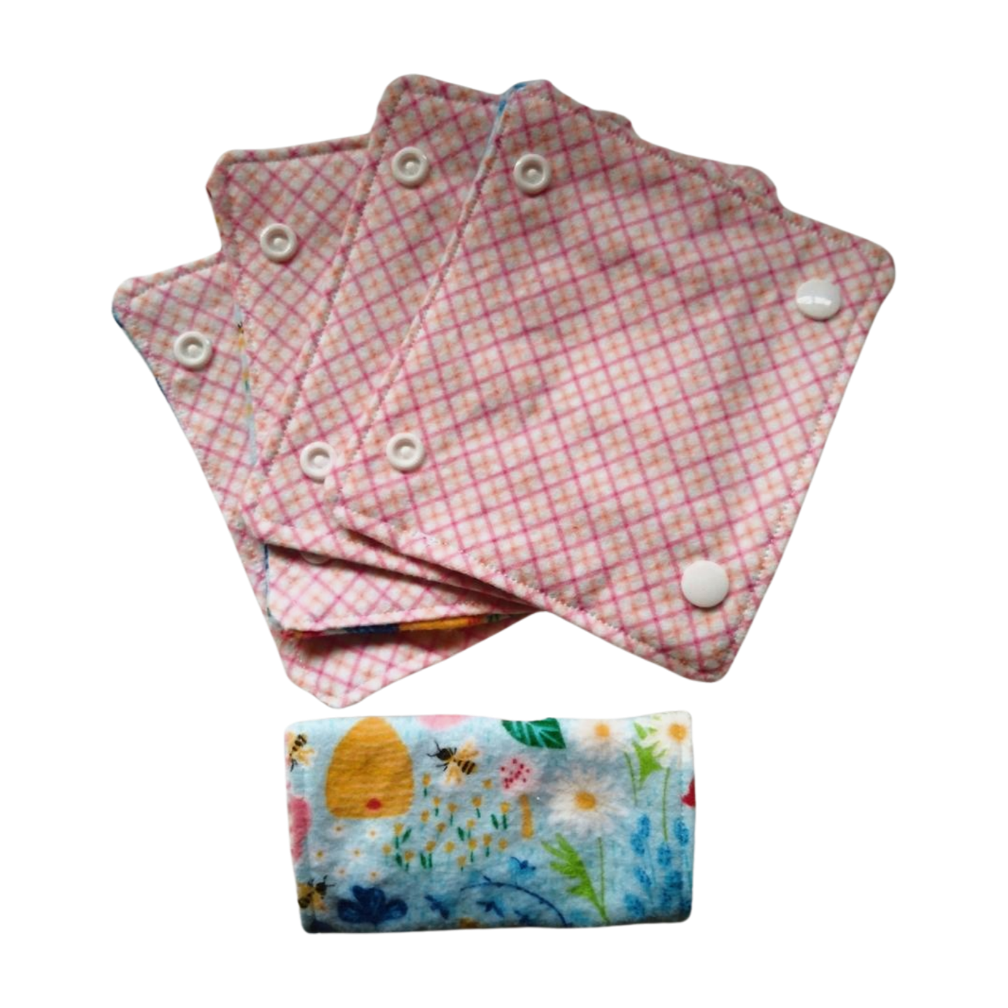 Blue & Pink Flowers and Pollinators Pavlik Harness Covers