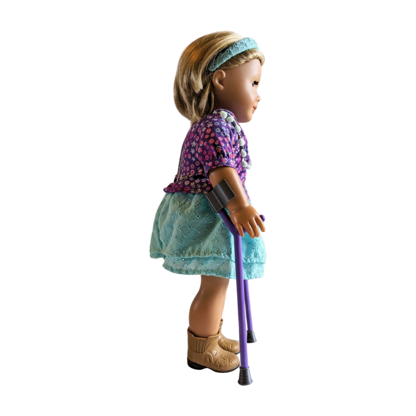Purple Forearm Crutches (18-inch doll), Arm Crutches for 18-inch doll