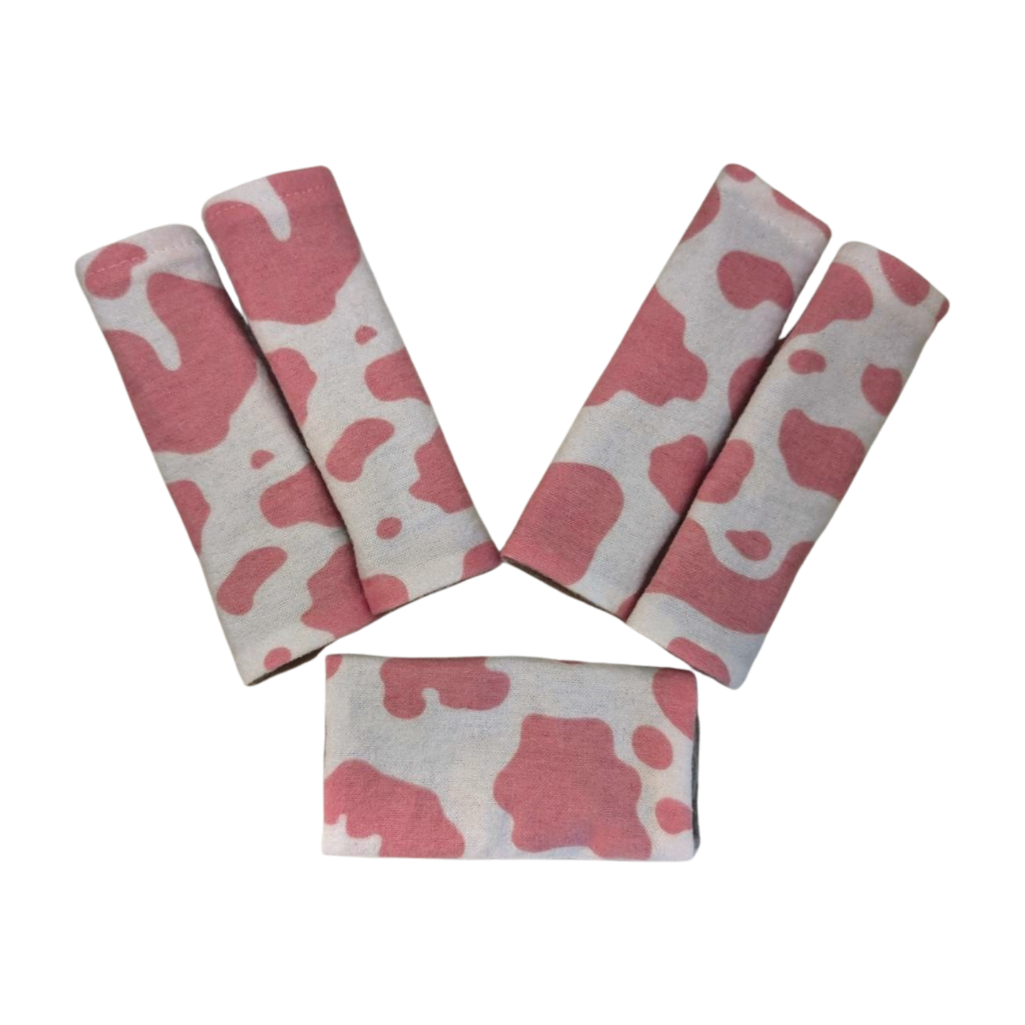 Pink Cowprint & Gray Pavlik Harness Covers