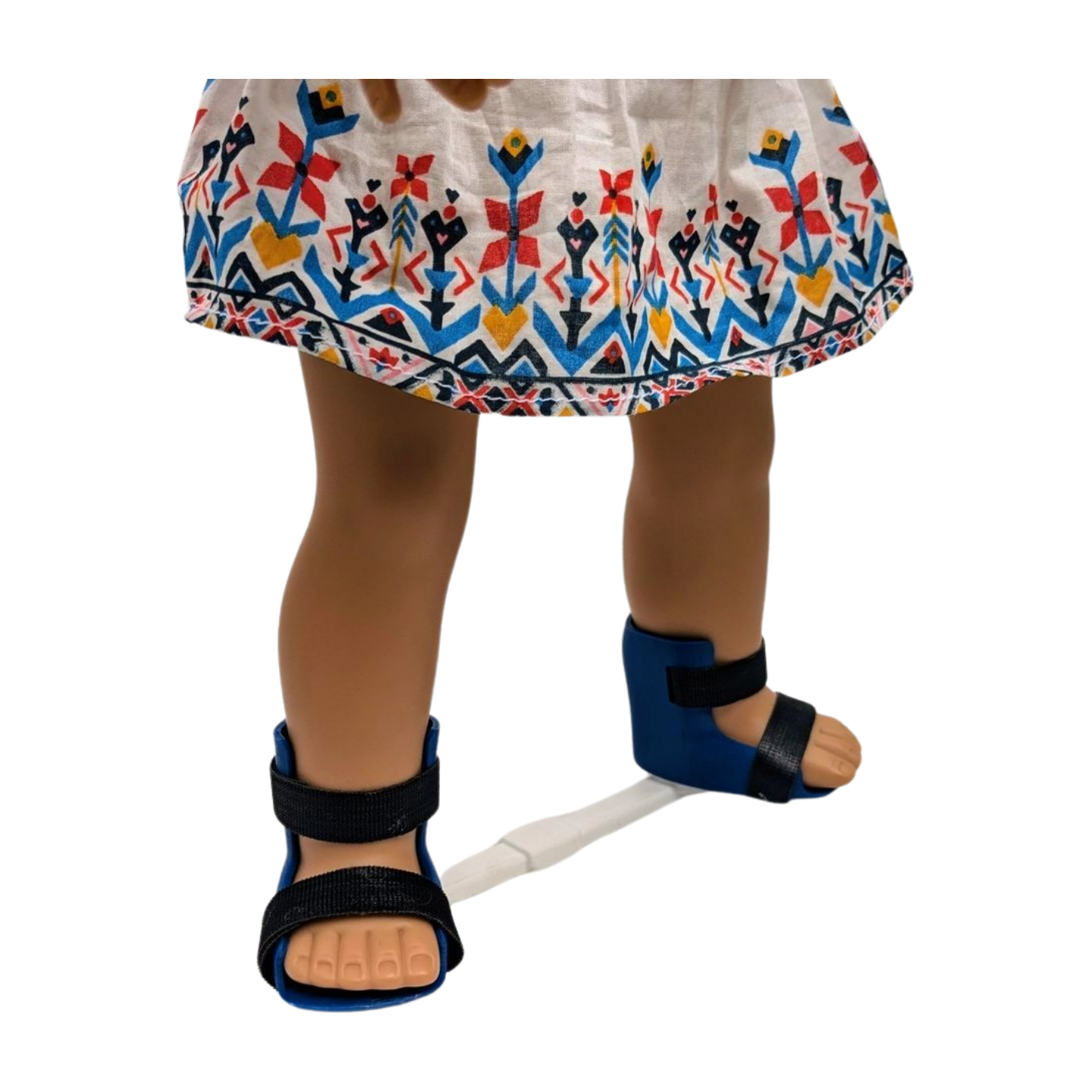 Blue 18-inch doll Clubfoot Brace