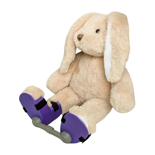 Stuffed Bunny with Purple Clubfoot Boots and Bar (BNB)