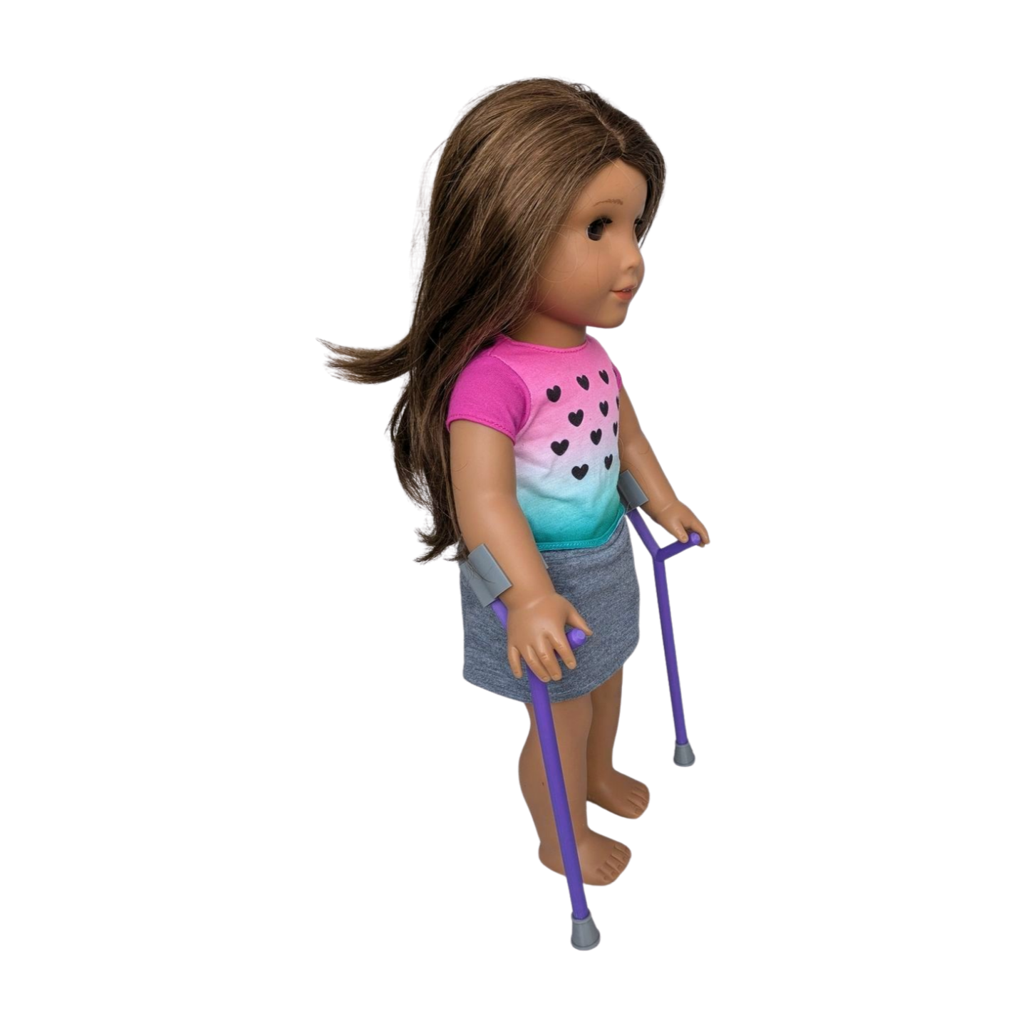 Purple Forearm Crutches (18-inch doll), Arm Crutches for 18-inch doll