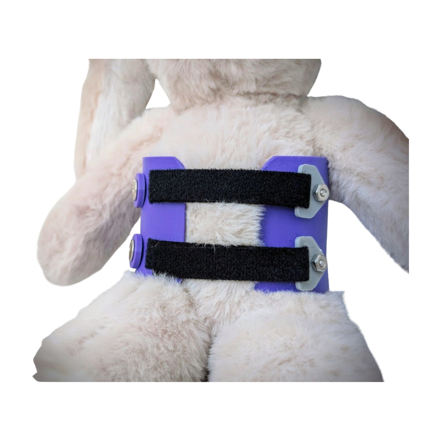 Stuffed Bunny with Purple Scoliosis Brace