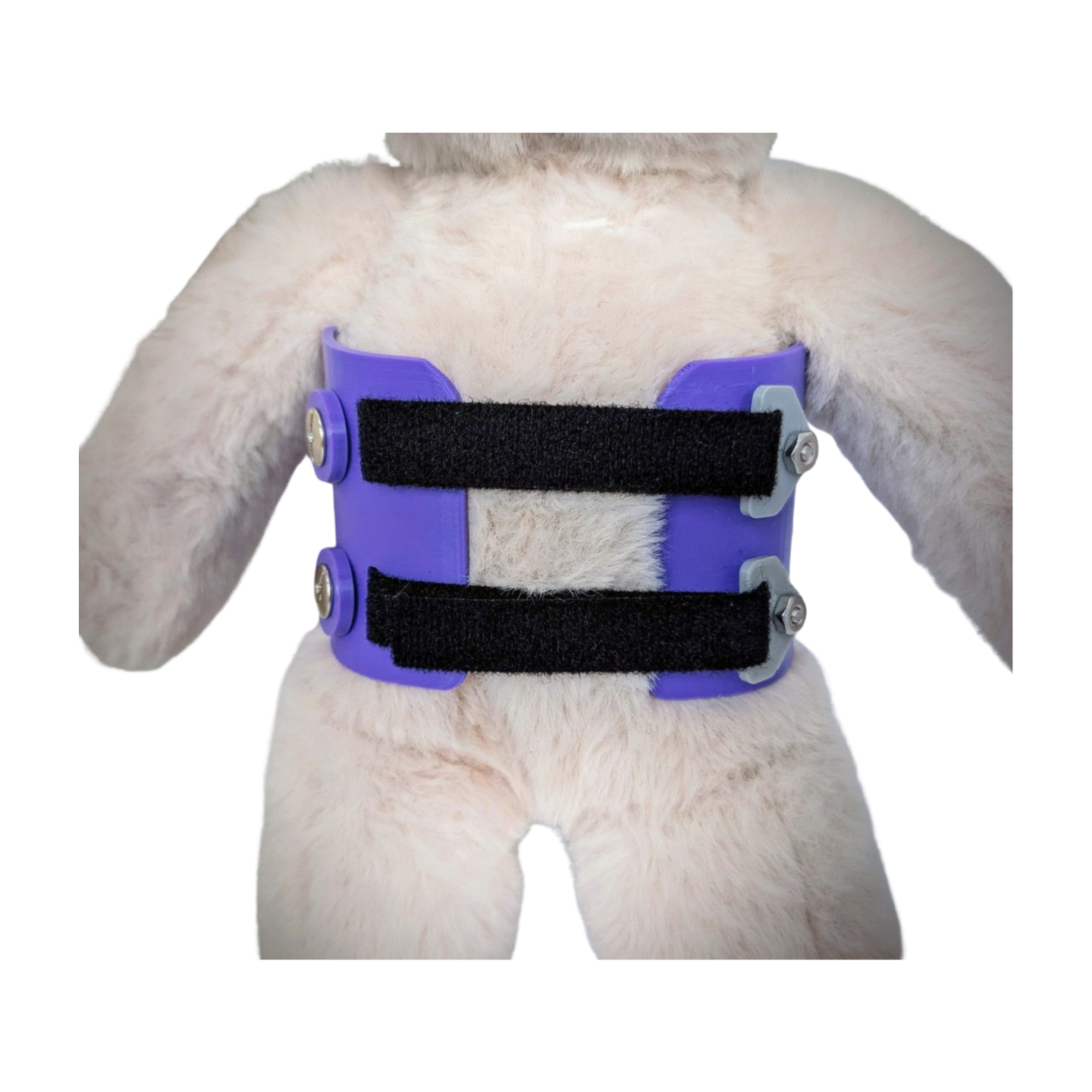 Stuffed Bunny with Purple Scoliosis Brace