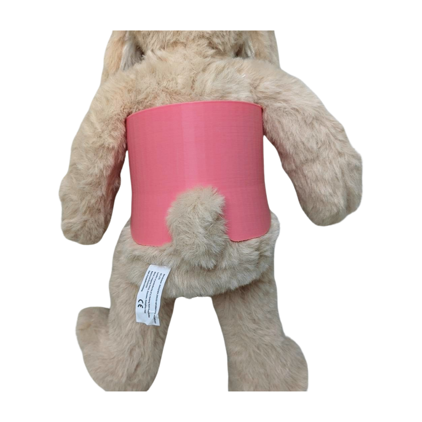 Stuffed Bunny with Pink Scoliosis Brace